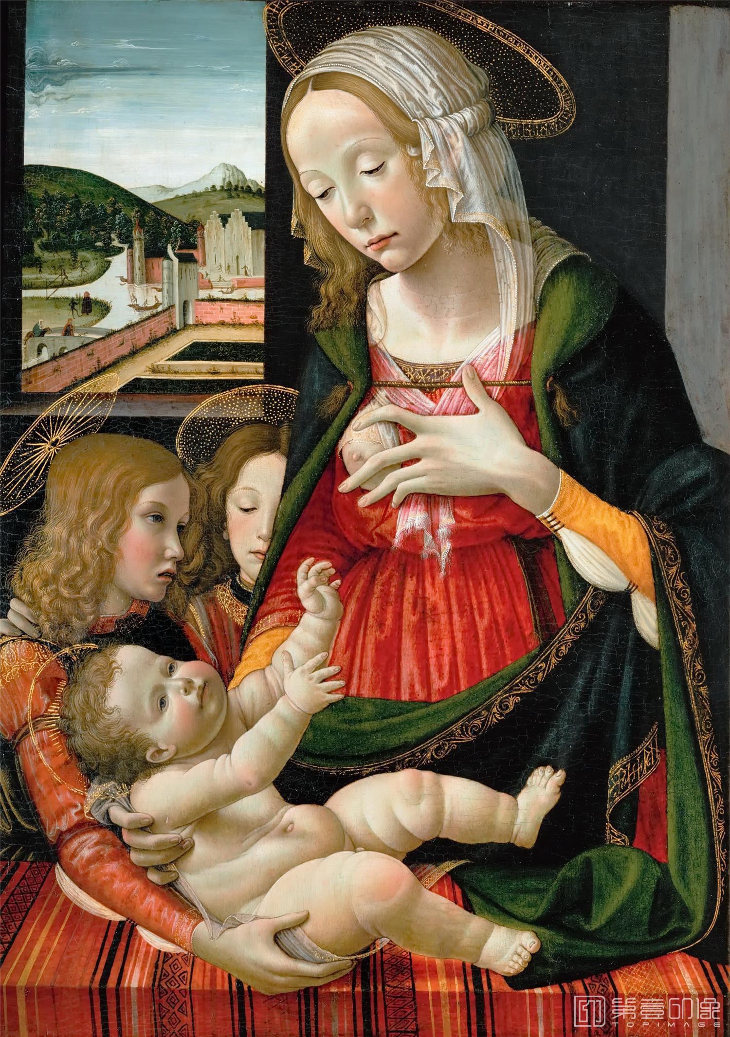 油画-奥地利维也纳艺术史博物馆-Bastiano Mainardi Madonna and Child-105